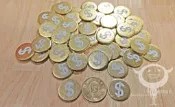 骰子人桌遊-紙幣Coin(金屬色)錢幣.代幣.計分(波多黎各.布魯日.馬尼拉.桌遊)另有金屬幣(配件)
