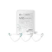 藍鷹牌 N95醫用立體型成人口罩 極簡白系列C款 三色綜合 30片x1盒