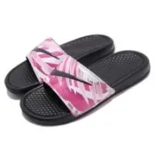 NIKE WMNS BENASSI JDI PRINT 拖鞋 輕量 黑粉 618919030【TOP QUEEN】