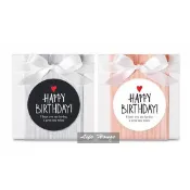 Happy birthday 生日快樂貼紙 生日禮物貼紙 亮膜貼紙 黑白 8枚 貼紙 生日貼紙/封口貼/禮品貼/包裝袋貼