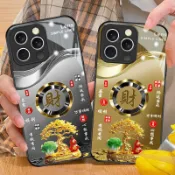 高級招財玻璃殼 OPPO A6S A3X A5X A6X A91 A92S A96 A97 A98 A79 全包 手機殼