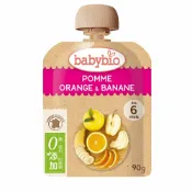 法國Babybio 生機蘋果香橙香蕉纖果泥 90g★衛立兒生活館★