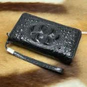 【台灣現貨 保固免運】進口鱷魚皮雙拉鏈長夾 實用長夾 多功能錢夾 男長夾 女長夾 招財錢包 真鱷魚皮 發財包 單拉包