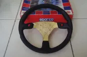 人身部品~全新正義大利 SPARCO Flash5 金色骨350mm方向盤只要6800自取~
