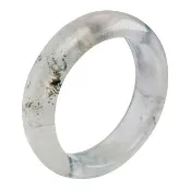 【漢石齋】天然水沫玉 手鐲玉鐲 玻璃種飄花(手圍17.3/版寬16.7mm)