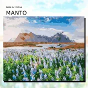 Manto【台灣製造】有釘好內框數字油畫｜冰島．魯冰花