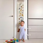 【菠蘿選畫所】MIT客製名字－兒童成長尺 30x130cm(實木磁吸掛軸/無毒印刷/彌月禮物/嬰兒禮物/兒童房裝飾)