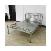 (店+)[廠家直銷]大彎管款特厚全不鏽鋼牀1米1.5m1.8米現代簡約無縫款單雙人牀