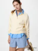 【UNIQLO】女裝 棉麻短褲(條紋) 482172
