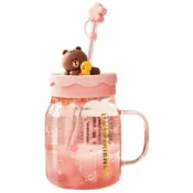(店+)【LINE FRIENDS】熊大 吸管 櫻花杯 馬克杯 水杯 杯子 茶杯 牛奶杯 咖啡杯 玻璃杯 調酒杯 飲料杯 陶瓷杯 辦公小物 送禮 生日 禮物