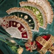 （可開發票）【客之坊】絕代艷后六芒星原創lolita手作定製洛可可vintage貴婦復古董扇子（滿額免運）