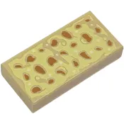 LEGO 樂高 米色 1X2 亮黃色和中等牛軋糖色 佛卡夏 麵包 圖案 食物 3069pb1332