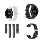 (店+)銀色圓扣矽膠錶帶 適用 三星 Galaxy Watch 6 Classic 47mm R960 R965 錶帶寬度20mm 防刮錶帶 替換帶