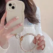 古董白手環適用iphone13pro max蘋果12手機殼11甜甜圈xr女xs網紅x