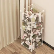 全球選品1館 生活百貨 化妝品空瓶收納桶塑膠防塵帶蓋透明護膚品空瓶包裝盒收納筒儲物盒