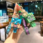【新款】卡通3D我的世界沙盒遊戲吊飾 娃娃機鑰匙扣批發 女生包包吊飾 汽車矽膠鑰匙圈 時尚背包掛飾 立體軟膠鑰匙鏈 情侶