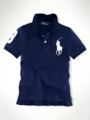 美國百分百【全新真品】Ralph Lauren RL 童裝 小孩 深藍 大馬 短袖 Polo衫 幼童 親子裝 5歲