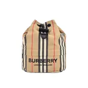 BURBERRY 巴寶莉  Femininity系列經典LOGO ECONYL再生尼龍束口手拿包(卡其)