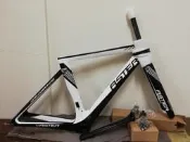 ASTER F35 黑白配色45號公路車架組 亞仕大碳纖維空力破風車架組 含頭碗組刀型全碳前叉座管-6