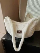 喜挖2店 大容量包包斜後背包熱銷女包時尚單肩包簡約格子棉服秋冬休閒餃子包