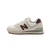 (店+)【NEW BALANCE】WL574RCF New Balance NB 574 復古 情侶足弓支撐 織物皮革 低幫跑步鞋 女款 米白色 nb女鞋 女鞋 運動鞋女