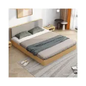 (店+)免運 簡約#木架床 榻榻米實木落地床頭床架雙人床現代骨架簡約地臺木床日式矮床 實木床 5尺床 6尺床 單人床 雙人床