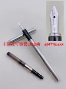 dunhill登喜路鋼筆18k金屬條紋鍍銀LFRED 18