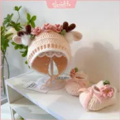[Vlovelife]高雄 手作材料包 毛線編織材料包  毛綫手工編織麋鹿精靈寶寶嬰兒鞋帽diy材料包孕期解悶百天禮物