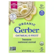 【iHerb】嘉寶, Organic Oatmeal & Fruit Cereal, 12+ Months, Banana, 8 oz (227 g)