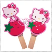 【買動漫】小花花日本精品♥Hello Kitty 曬衣夾 文具夾 萬用夾 曬衣夾 零食夾 發票夾 造型夾 粉色側姿草莓