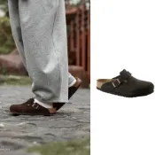 (店+)【BIRKENSTOCK 勃肯】BIRKENSTOCK Boston Soft Footbed Suede Leather Regular Fit 摩卡