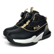 (店+)【FILA】FILA 男童籃球鞋 旋鈕運動鞋 防水機能鞋 足弓支撐 後跟穩定 大童童鞋 矯正鞋 19-24號 B