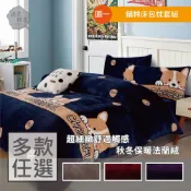 棉花糖屋-法蘭絨 加大雙人6x6.2尺三件式鋪棉床包組