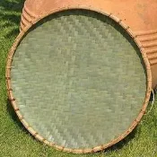 【無孔竹匾-A款60-頭層竹青皮-直徑60cm-1個/組】竹編竹製品竹匾竹篩子圓簸箕繪畫匾晾曬篩竹道具-38009 