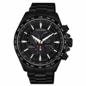 大高雄鐘錶城 CITIZEN 星辰錶 CB5835-83E Gent's時尚男錶 光動能電波三眼腕錶 / 黑 45mm｜樂天領券現折★全館特惠中★指定刷卡回饋10%