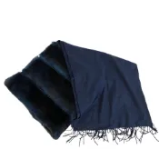 【DOKODEMO】【二手】 FENDI Orirag 真絲馬海毛圍巾，海軍藍