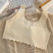 女童成長內衣 韓系冰絲涼感小背心 國小生發育期無鋼圈防凸點 舒適薄款透氣固定胸墊 少女彈力內搭 清新洋氣童裝新款