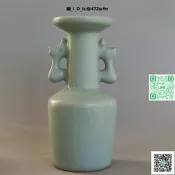 【店長推薦～免運】宋代龍泉窯青瓷雙耳尊瓶做舊出土仿古瓷古玩古董收藏復古擺