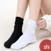 【ohi】隔日到 襪子 堆堆襪 襪子女 中筒襪 日系穿搭 白襪 中筒襪女 韓系 中長襪 推推襪 學生襪 日系襪子085