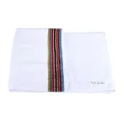 【Paul Smith】PAUL SMITH字母LOGO條紋圖案棉質浴巾(白x多色)