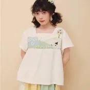 童趣少女 農場風貼布刺繡娃娃衫