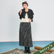 betty’s貝蒂思(35)腰鬆緊大小點點百褶雪紡長裙(黑色)