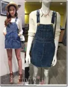 【WildLady】 日系經典百搭款休閒簡約毛邊磨破牛仔吊帶裙sly moussy系
