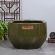 臺灣熱賣🔥景德鎮陶瓷花盆大號碗水培碗蓮睡蓮銅錢草綠蘿多肉盆栽庭院金魚缸陶瓷碗蓮盆缸 水缸 魚缸 庭院仿石大水缸
