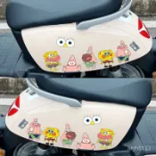 【臺灣優選】海綿寶寶派大星汽車遮擋劃痕貼紙電動車摩托車卡通趣味裝飾貼防水車貼 車貼紙 車貼畫