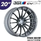 日本 SSR 鋁圈 Executor CV04 20吋 8.5J 5/112 ET38 鈦銀