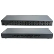易控王 VGA 8x8 八進八出矩陣切換分配器 帶音源 面板顯示1080P 黑色(40-056)