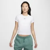 【NIKE 耐吉】AS W NSW NK CHLL KNT MD CRP 女 短版 短袖 短T 休閒 白(FV5509-100)