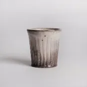 明芽窯 l 日式碳志野刻紋茶杯湯吞 H2