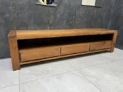 台北二手家具 百豐悅 新北二手傢俱-二手 柚木全實木 7尺 電視櫃 客廳櫃 矮櫃 TV櫃 龜山二手家具 大溪二手家具推薦